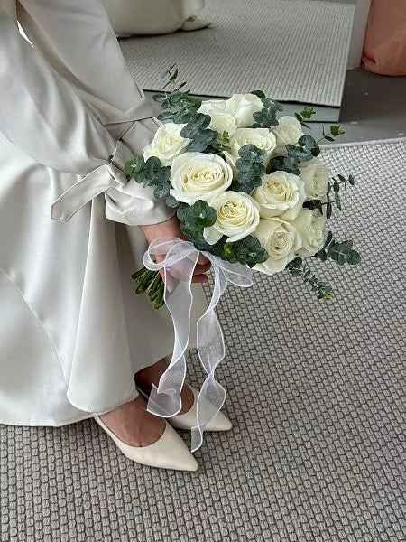 Wedding bouquet "Talisa" with rose and eucalyptus