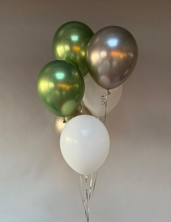 Birthday balloons "Green Eucalyptus" 7 pcs