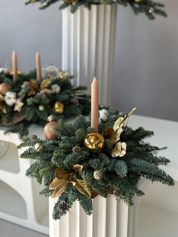 Christmas table arrangement "Gold S" 35 cm