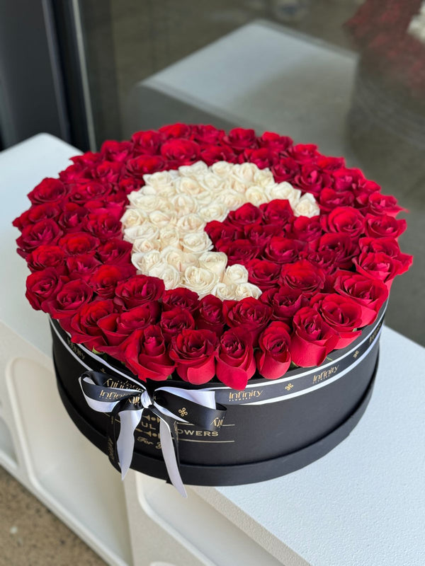 Flower VIP box "Crescent Garden" with rose