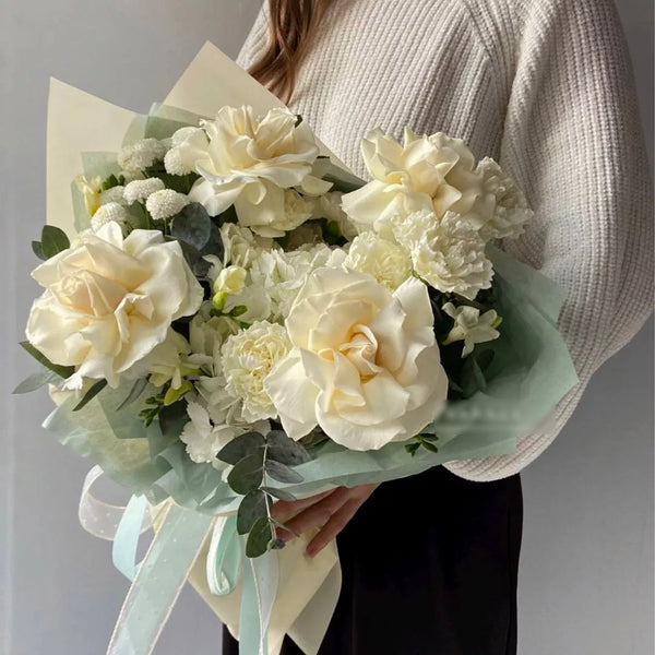 Flower bouquet "Spring Garden" with hydrangea, rose and freesia