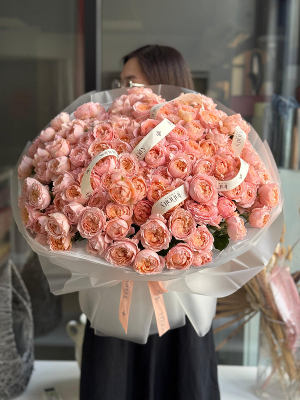 Flower bouquet with 50 peony spray roses Julietta