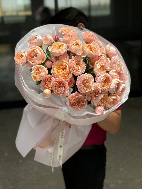 Flower bouquet with 13 peony rose